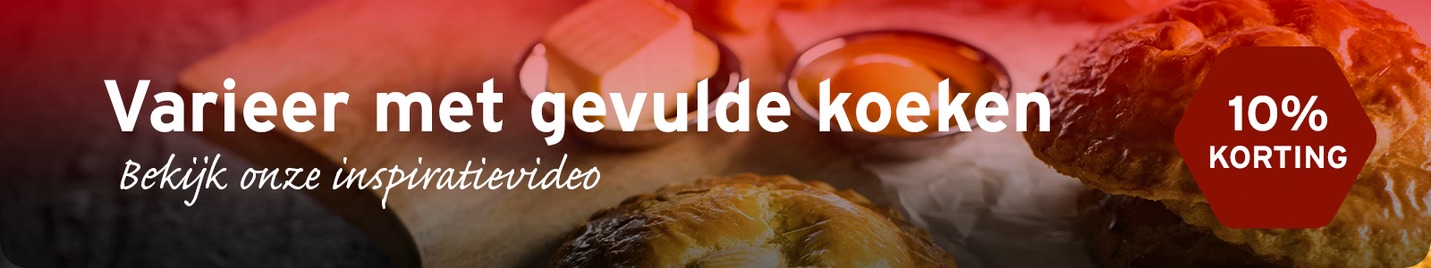 Varieer met gevulde koeken 10% korting banner op de categoriepagina