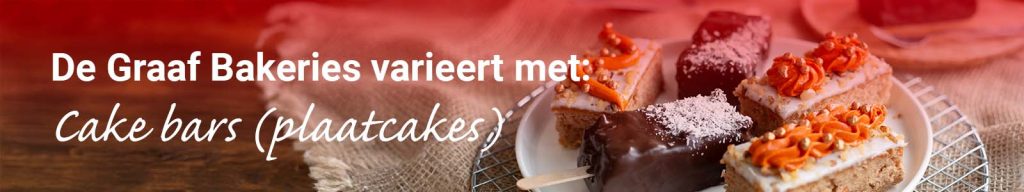 De Graaf Bakeries | productcategorie plaatcakes | cakebars | banner varieren met
